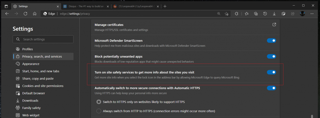 Edge浏览器可展示当前站点的维基百科简介信息