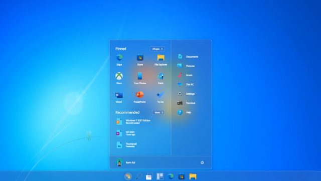 [概念] Windows 7 2021：极客设计师展示Win7风格Win11界面