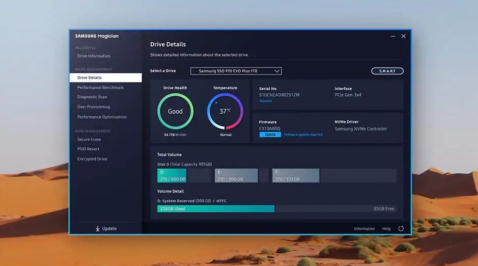 三星SSD优化管理工具“三星魔术师”7.0发布：界面焕新