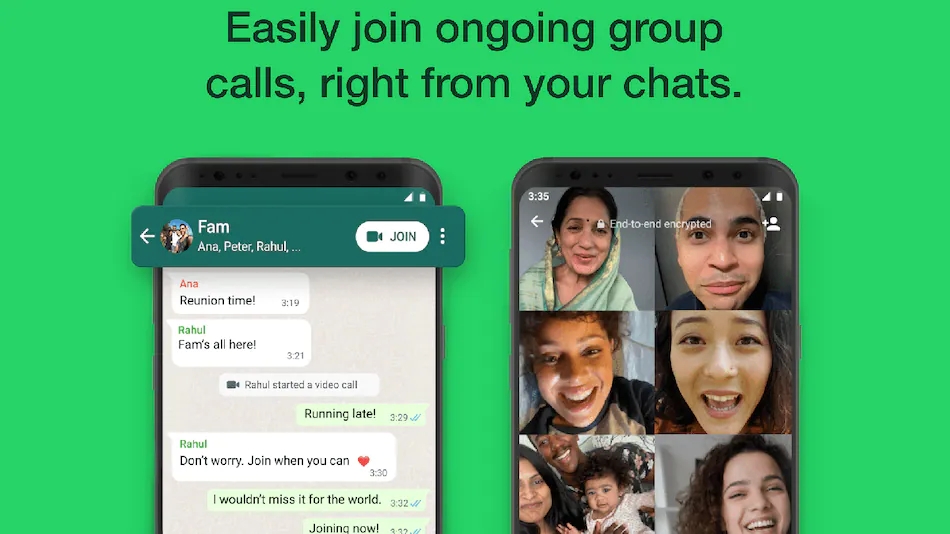 WhatsApp正式支持中途加入进行中的群组通话