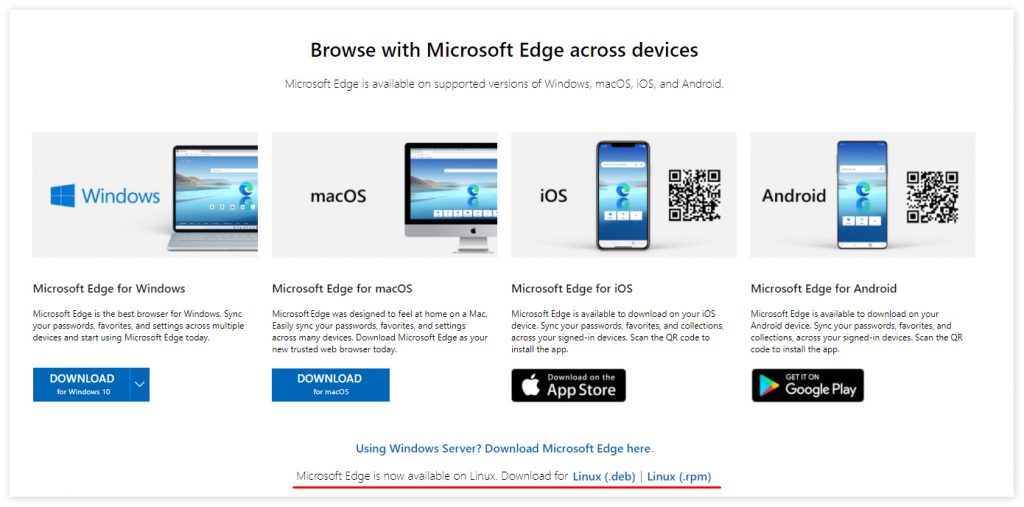 微软官网正式开放Linux 版 Edge 浏览器稳定版下载