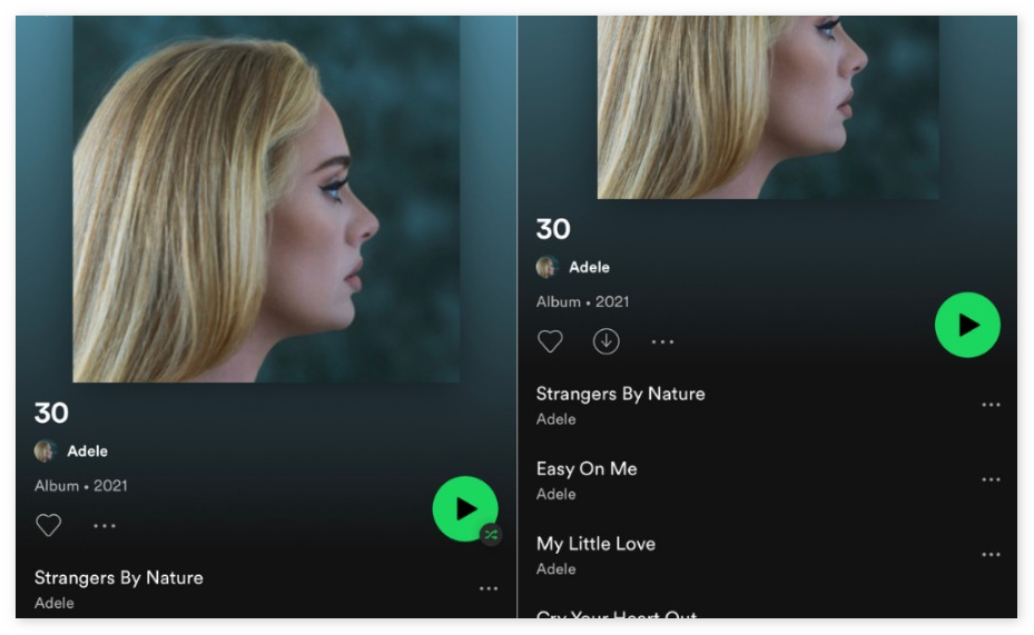 被阿黛尔说服，Spotify已取消默认随机播放专辑
