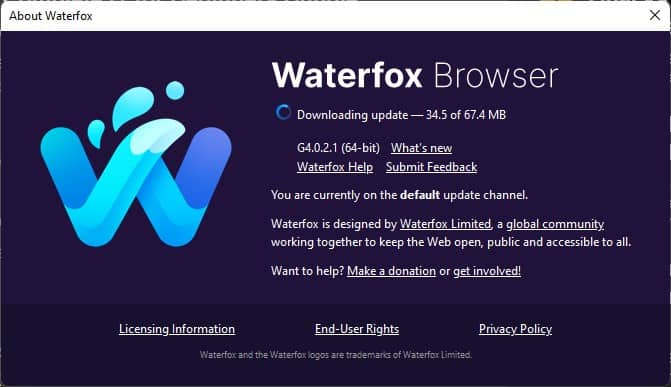 Waterfox G4浏览器更新：修复多处问题