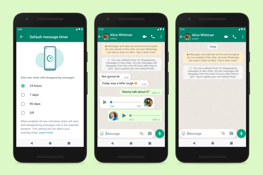 WhatsApp新功能：允许默认开启聊天消息自动删除