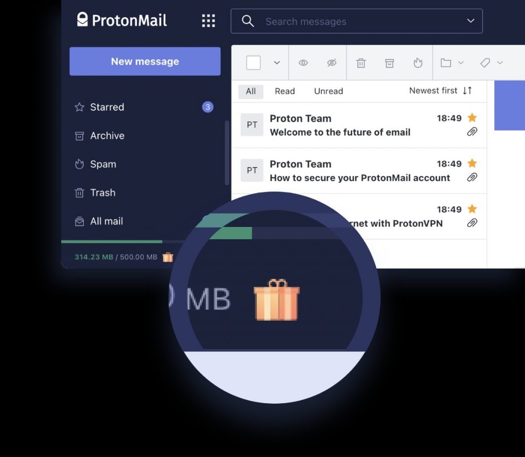 ProtonMail限时福利：将邮箱空间从500MB免费扩容到1GB