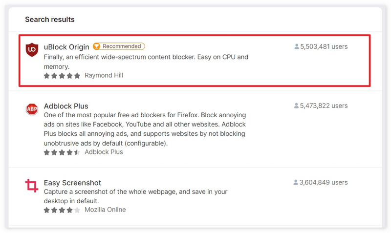uBlock Origin成用户量第一Firefox 插件：已反超Adblock Plus
