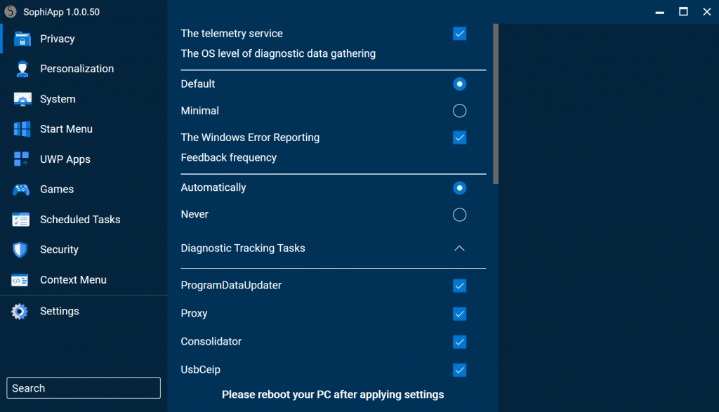 SophiApp：开源的Win11/Win10系统设置和优化工具