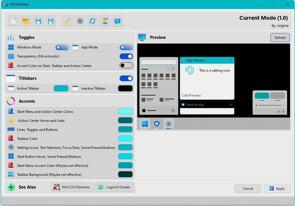 WinPaletter：深度自定义Windows系统各元素的颜色