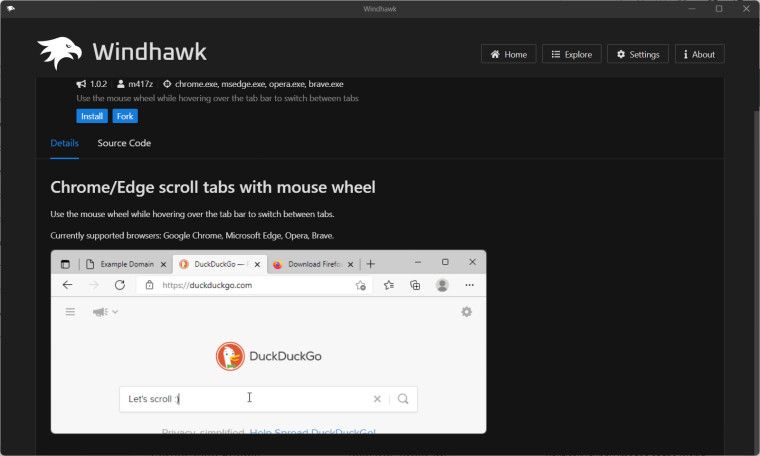 用鼠标滚轮切换浏览器标签页：试试自定义工具Windhawk