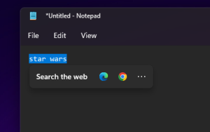 Windows 11「建议操作」将支持使用Chrome搜索选定的文本