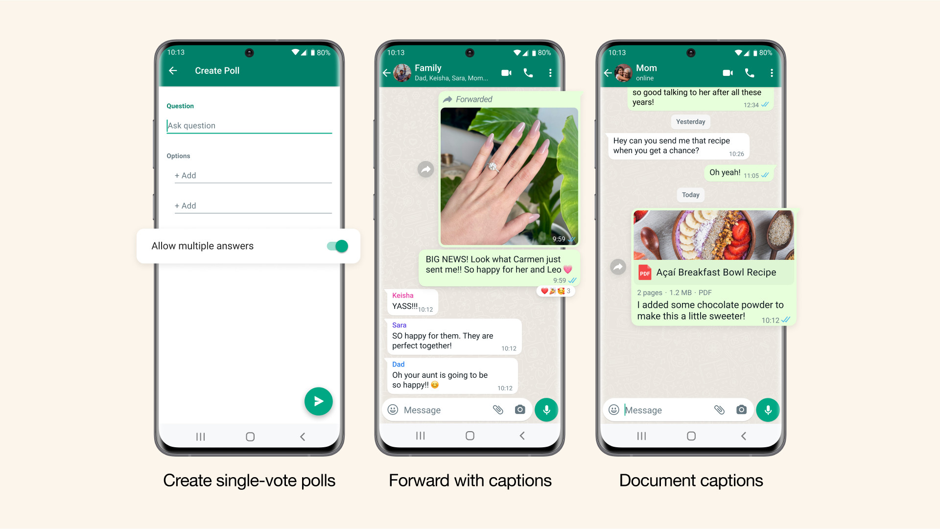 WhatsApp改进投票和消息转发功能