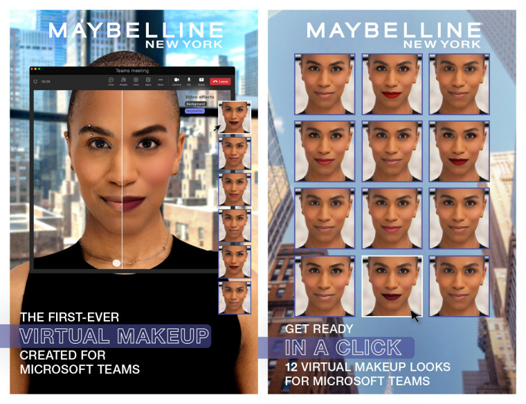 美宝莲纽约为Teams用户推出虚拟会议妆容