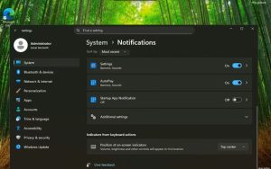 Windows 11将允许修改系统指示器的显示位置